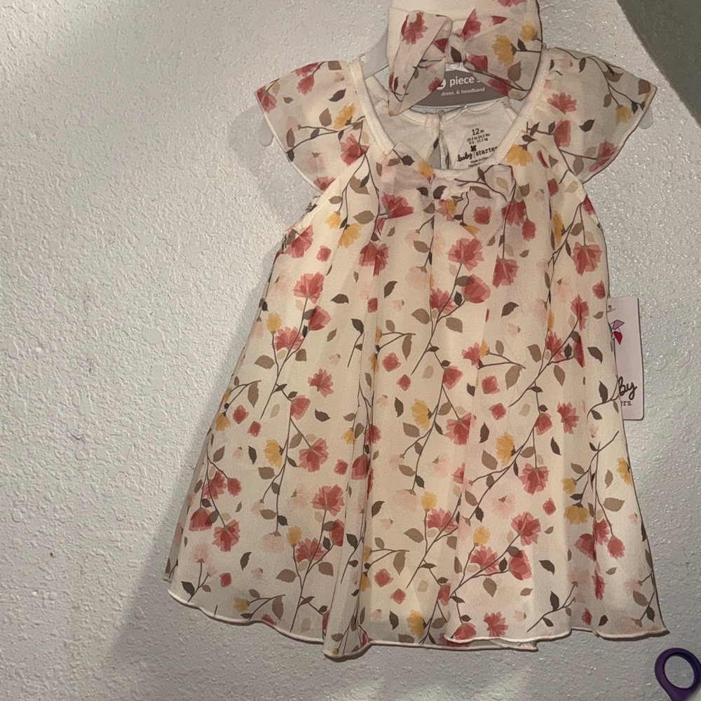Kids Floral Dress with Cap